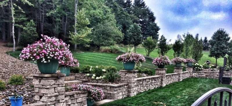 Retaining walls and garden spaces